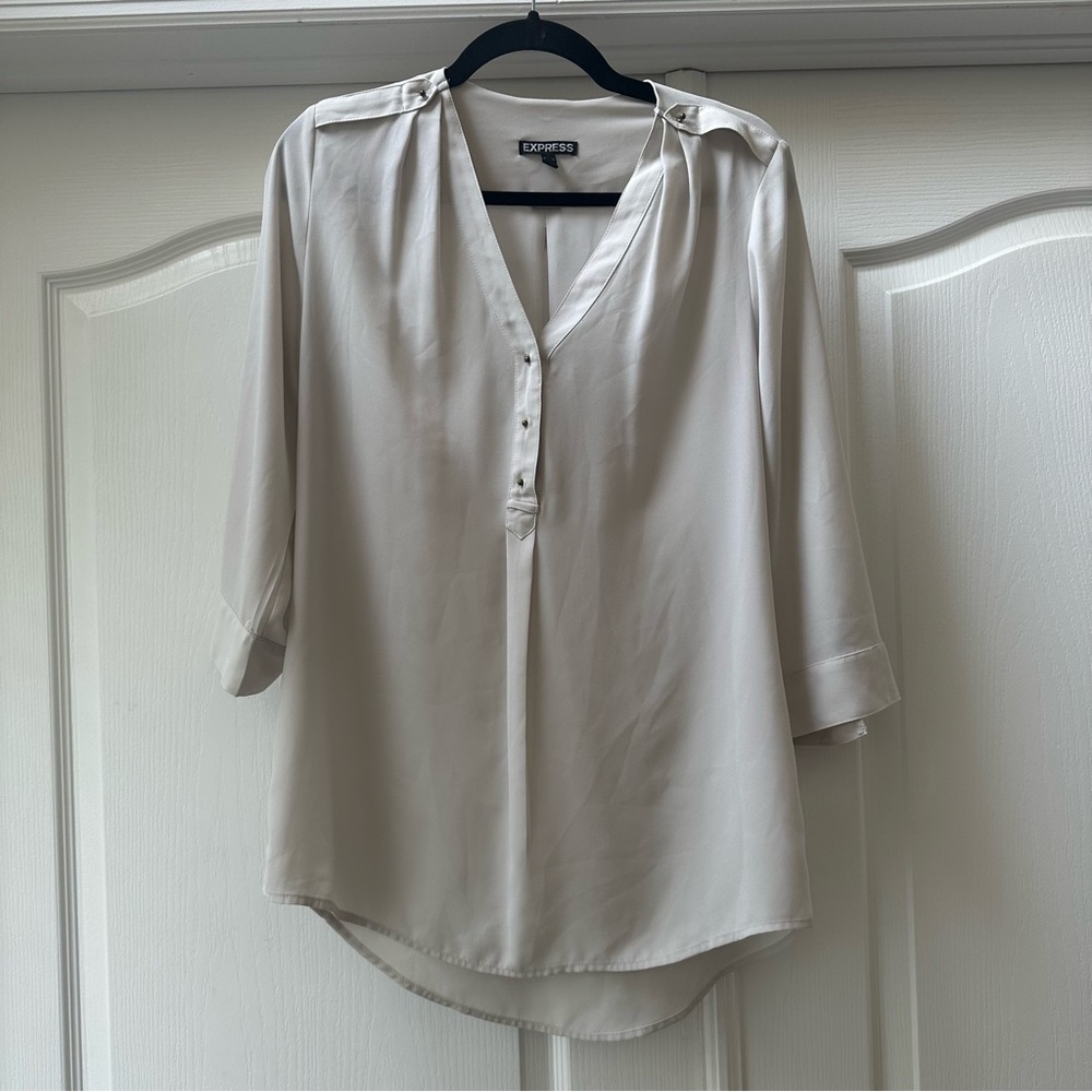 Express Semi Sheer Half Button Up Shirt Size S